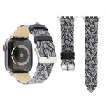 سوار ساعة من الجلد الطبيعي بطباعة Thorns لسلسلة Apple Watch 10 مقاس 42مم / 9&8&7 مقاس 41مم / SE 3&SE 2&6&SE&5&4 مقاس 40مم / 3&2&1 مقاس 38مم، 40مم