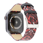 سوار ساعة من الجلد الطبيعي بطباعة Thorns لسلسلة Apple Watch 10 مقاس 42مم / 9&8&7 مقاس 41مم / SE 3&SE 2&6&SE&5&4 مقاس 40مم / 3&2&1 مقاس 38مم، 40مم