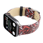 سوار ساعة من الجلد الطبيعي بطباعة Thorns لسلسلة Apple Watch 10 مقاس 42مم / 9&8&7 مقاس 41مم / SE 3&SE 2&6&SE&5&4 مقاس 40مم / 3&2&1 مقاس 38مم، 40مم