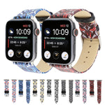 سوار ساعة من الجلد الطبيعي بطباعة Thorns لسلسلة Apple Watch 10 مقاس 42مم / 9&8&7 مقاس 41مم / SE 3&SE 2&6&SE&5&4 مقاس 40مم / 3&2&1 مقاس 38مم، 40مم