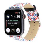 سوار ساعة من الجلد الطبيعي بطباعة Thorns لساعات Apple Watch Ultra 49مم و Watch Ultra 2 49مم / سلسلة 10 مقاس 46مم / 9&8&7 مقاس 45مم / SE 3&SE 2&6&SE&5&4 مقاس 44مم / 3&2&1 مقاس 42مم، 44مم
