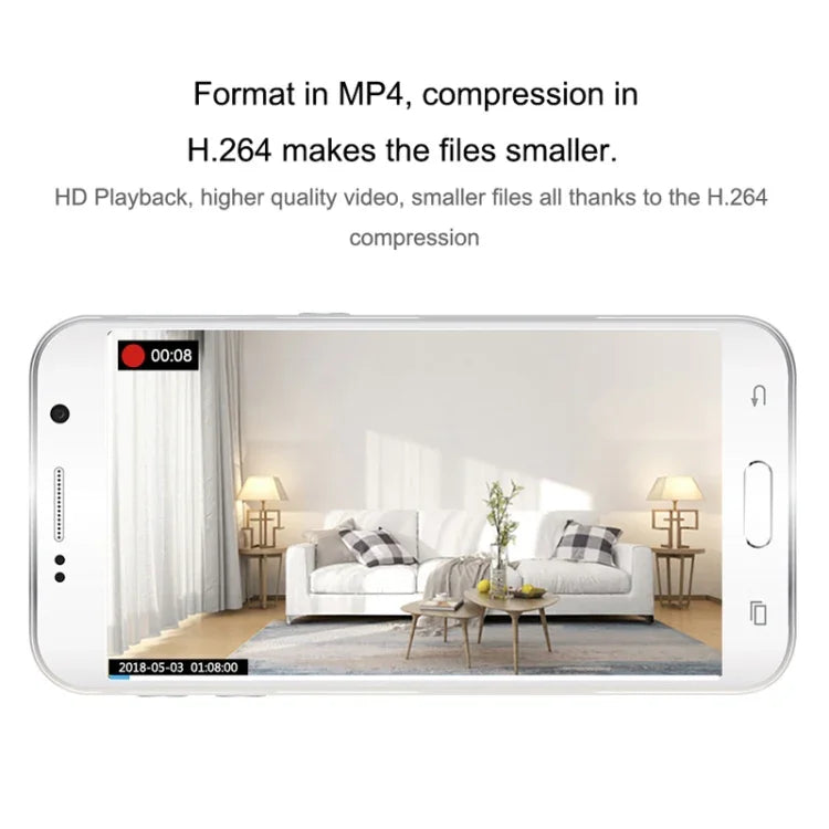 كاميرا مراقبة ذكية لاسلكية قابلة للارتداء CAMSOY C9 HD بدقة 1280 × 720 بكسل بزاوية واسعة 70 درجة، تدعم الرؤية بالأشعة تحت الحمراء، إنذار كشف الحركة، التسجيل المتكرر، والتقاط مؤقت، C9