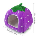 Strawberry Shaped Foldable Short Plush Pet House Nest, Size: L, Purple, Size L, Red, Size L, Pink, Size L