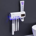 معقم فرشاة أسنان بالأشعة فوق البنفسجية، حامل فرشاة أسنان جداري للحمام