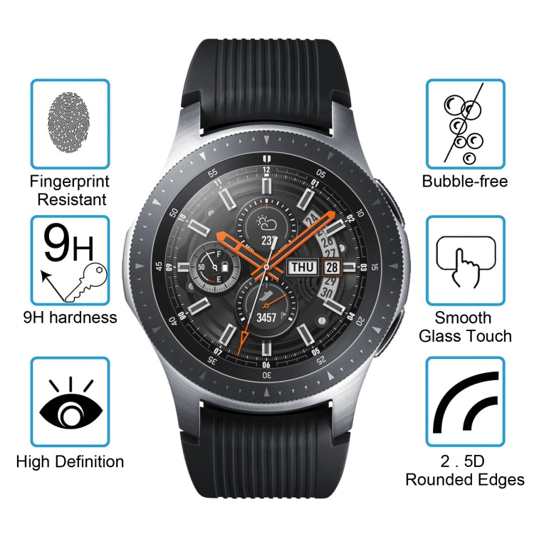 ENKAY Hat-Prince 0.2mm 9H 2.15D Curved Edge Tempered Glass Film for Galaxy Watch 46mm, Tempered Glass/46mm, 2 PCS Tempered Glass/46mm