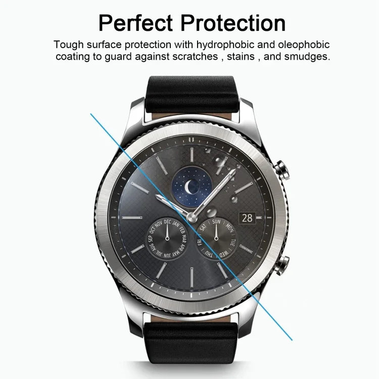 فيلم شاشة زجاجي مقسى مقاوم للانفجار ENKAY Hat-Prince لساعات Samsung Gear S3 الذكية، صلابة سطح 9H بسماكة 0.2مم، 2.15D