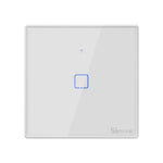 Sonoff T2 Touch 86mm Tempered Glass Panel Wall Switch Smart Home Light Touch Switch, Compatible with Alexa and Google Home, AC 100V-240V, EU Plug, 86mm/ 1 EUPlug