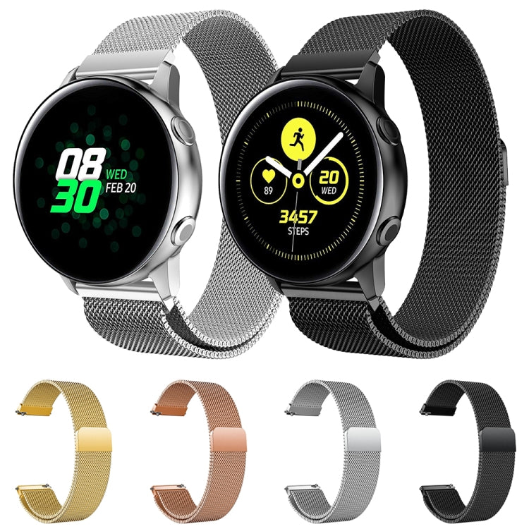 سوار ساعة شبكي مغناطيسي من الفولاذ المقاوم للصدأ Milanis لساعة Galaxy Watch Active 20مم