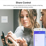 مفتاح حائط ذكي بشاشة زجاجية مقسّاة Sonoff T2 Touch 86mm، متوافق مع Alexa وGoogle Home، AC 100V-240V، قابس الاتحاد الأوروبي، 86mm/ 3 قابس الاتحاد الأوروبي