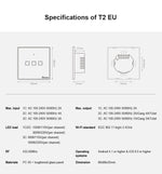 مفتاح حائط ذكي بشاشة زجاجية مقسّاة Sonoff T2 Touch 86mm، متوافق مع Alexa وGoogle Home، AC 100V-240V، قابس الاتحاد الأوروبي، 86mm/ 3 قابس الاتحاد الأوروبي