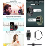 ساعة ذكية رياضية عداد خطوات مقاومة للماء KR06، تدعم مراقبة معدل ضربات القلب / ضغط الدم / مكالمات بلوتوث