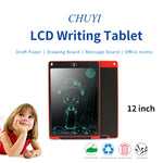 لوحة كتابة LCD محمولة مقاس 12 بوصة للرسم والكتابة الإلكترونية، لوحة رسومات للرسائل والمسودات مع قلم كتابة، 12 بوصة أسود، 12 بوصة أخضر، 12 بوصة أزرق، 12 بوصة أحمر، 12 بوصة أبيض