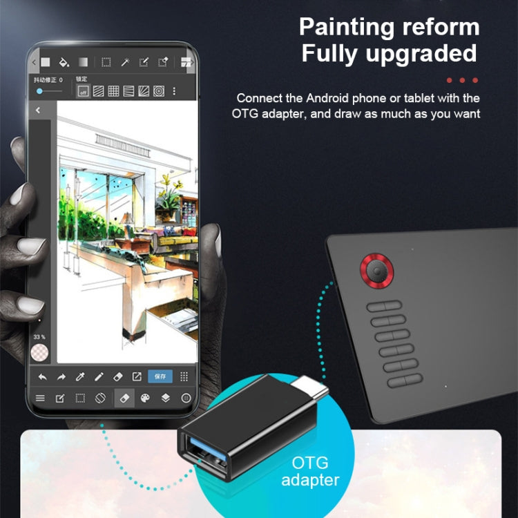 VEIKK A15PRO لوحة رسم إلكترونية ذكية تعمل باللمس 10x6 بوصة بدقة 5080 LPI مع واجهة Type-C