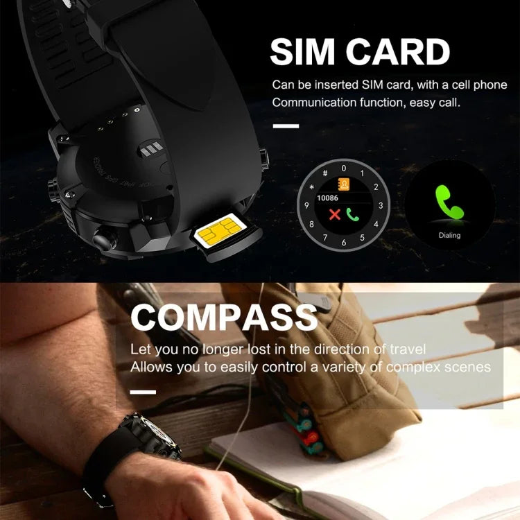 ساعة ذكية S3 بشاشة OLED بحجم 1.39 بوصة، مقاومة للماء بمعيار IP67، تدعم البوصلة / مراقبة معدل ضربات القلب / بطاقة SIM / نظام تحديد المواقع GPS، متوافقة مع هواتف أندرويد وiOS