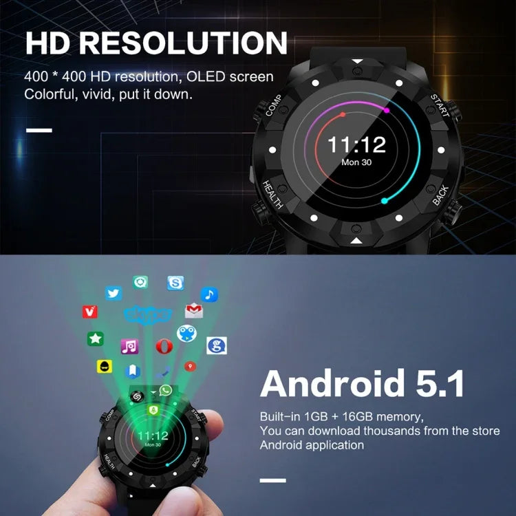 ساعة ذكية S3 بشاشة OLED بحجم 1.39 بوصة، مقاومة للماء بمعيار IP67، تدعم البوصلة / مراقبة معدل ضربات القلب / بطاقة SIM / نظام تحديد المواقع GPS، متوافقة مع هواتف أندرويد وiOS