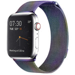سوار ساعة مغناطيسي من الفولاذ المقاوم للصدأ بنمط ميلانيزي لساعات Apple Watch Series 10 مقاس 42مم / 9&8&7 مقاس 41مم / SE 3&SE 2&6&SE&5&4 مقاس 40مم / 3&2&1 مقاس 38مم، وللساعات Apple Watch Series 8&7 مقاس 41مم / SE 2&6&SE&5&4 مقاس 40مم / 3&2&1 مقاس 38مم
