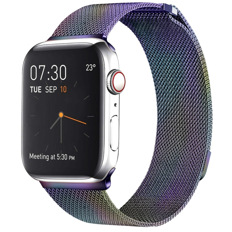 سوار ساعة مغناطيسي من الفولاذ المقاوم للصدأ بنمط ميلانيزي لساعات Apple Watch Series 10 مقاس 42مم / 9&8&7 مقاس 41مم / SE 3&SE 2&6&SE&5&4 مقاس 40مم / 3&2&1 مقاس 38مم، وللساعات Apple Watch Series 8&7 مقاس 41مم / SE 2&6&SE&5&4 مقاس 40مم / 3&2&1 مقاس 38مم