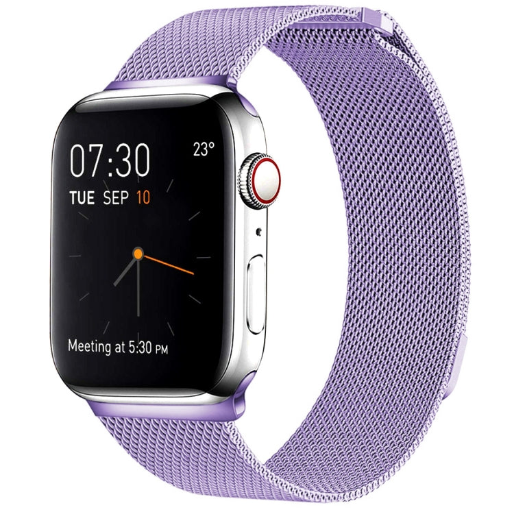 سوار ساعة مغناطيسي من الفولاذ المقاوم للصدأ بنمط ميلانيزي لساعات Apple Watch Series 10 مقاس 42مم / 9&8&7 مقاس 41مم / SE 3&SE 2&6&SE&5&4 مقاس 40مم / 3&2&1 مقاس 38مم، وللساعات Apple Watch Series 8&7 مقاس 41مم / SE 2&6&SE&5&4 مقاس 40مم / 3&2&1 مقاس 38مم