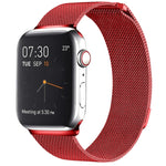 سوار ساعة مغناطيسي من الفولاذ المقاوم للصدأ بنمط ميلانيزي لساعات Apple Watch Series 10 مقاس 42مم / 9&8&7 مقاس 41مم / SE 3&SE 2&6&SE&5&4 مقاس 40مم / 3&2&1 مقاس 38مم، وللساعات Apple Watch Series 8&7 مقاس 41مم / SE 2&6&SE&5&4 مقاس 40مم / 3&2&1 مقاس 38مم