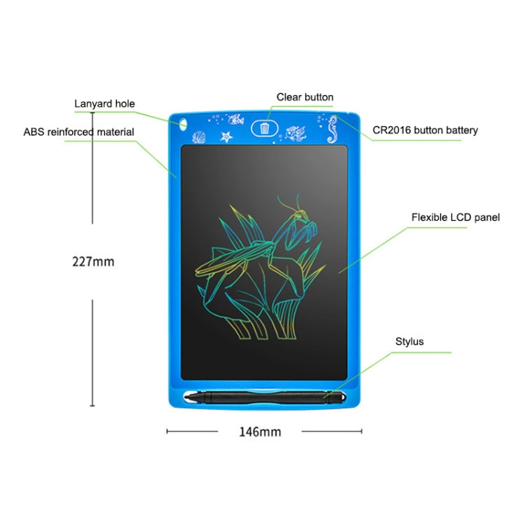 لوحة رسم إلكترونية للأطفال بشاشة LCD ملونة مقاس 8.5 بوصة