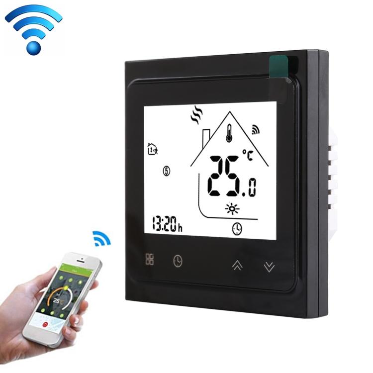 منظم حرارة غرفة تدفئة بشاشة LCD نوع تسخين ماء مع عرض الوقت، تحميل 3A، تحكم واي فاي، BHT-002GBLW 3A (أسود) نوع تسخين ماء، BHT-002GBLW 3A (أبيض) نوع تسخين ماء