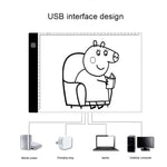 لوحات نسخ مقياس أكريليك A4 بتعتيم ثلاثي المستويات LED USB 5V 3.5W، لوحة رسم تخطيط أنمي، لوحات نسخ