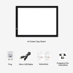 لوحات نسخ مقياس أكريليك بتعتيم مستمر LED USB 5V 8W A3، لوحة رسم تخطيط أنمي مع كابل USB ومحول طاقة، تعتيم مستمر مع كابل USB ومحول طاقة
