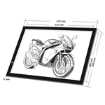 لوحات نسخ مقياس أكريليك بتعتيم مستمر LED USB 5V 8W A3، لوحة رسم تخطيط أنمي مع كابل USB ومحول طاقة، تعتيم مستمر مع كابل USB ومحول طاقة