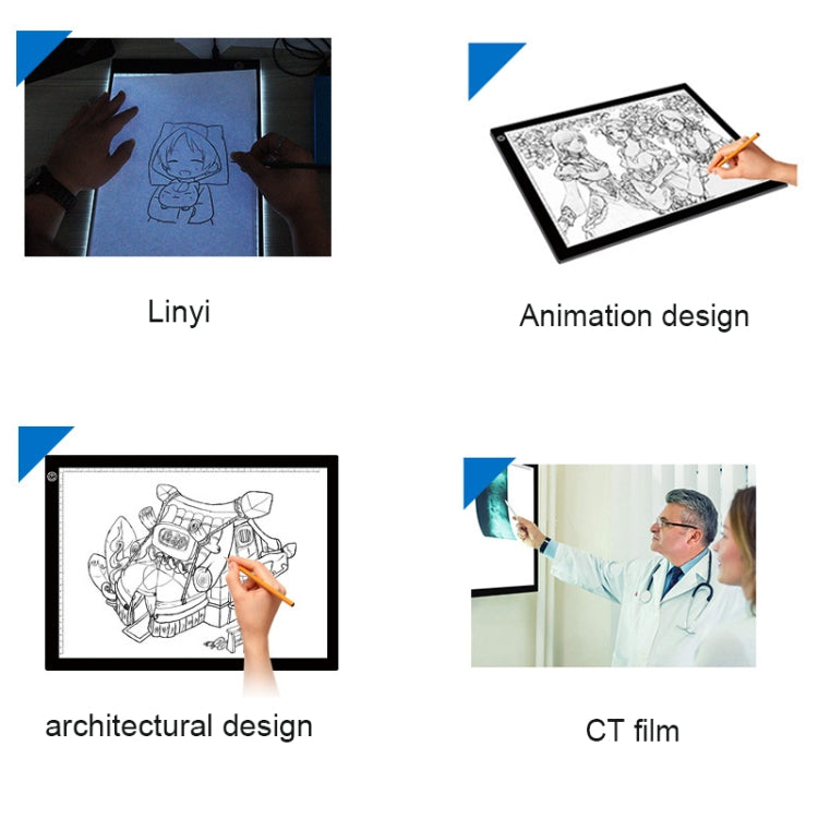 لوحات نسخ مقياس أكريليك بتعتيم مستمر LED USB 5V 8W A3، لوحة رسم تخطيط أنمي مع كابل USB ومحول طاقة، تعتيم مستمر مع كابل USB ومحول طاقة