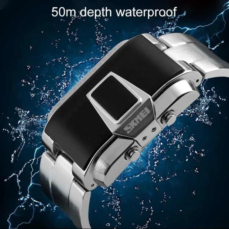 ساعة رقمية متعددة الوظائف للرجال SKMEI 1179 للرياضات الخارجية مقاومة للماء ومضيئة LED