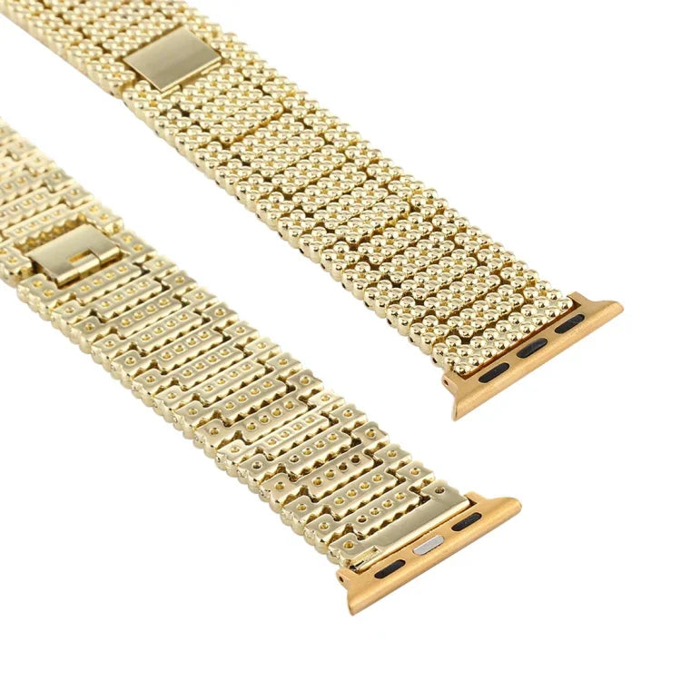 لساعة Apple Watch Ultra 49مم وWatch Ultra 2 49مم / السلسلة 10 46مم / 9 و8 و7 45مم / SE 3 وSE 2 و6 وSE و5 و4 44مم / 3 و2 و1 42مم سوار ساعة من الفولاذ المقاوم للصدأ بتسع خرزات، لساعات Apple Watch السلسلة 7 45مم / 6 وSE و5 و4 44مم / 3 و2 و1 42مم