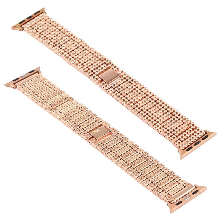 سوار ساعة معصم من الفولاذ المقاوم للصدأ بتسع خرزات لسلسلة Apple Watch 7 41مم / 6 & SE & 5 & 4 40مم / 3 & 2 & 1 38مم، لسلسلة Apple Watch 7 41مم / 6 & SE & 5 & 4 40مم / 3 & 2 & 1 38مم
