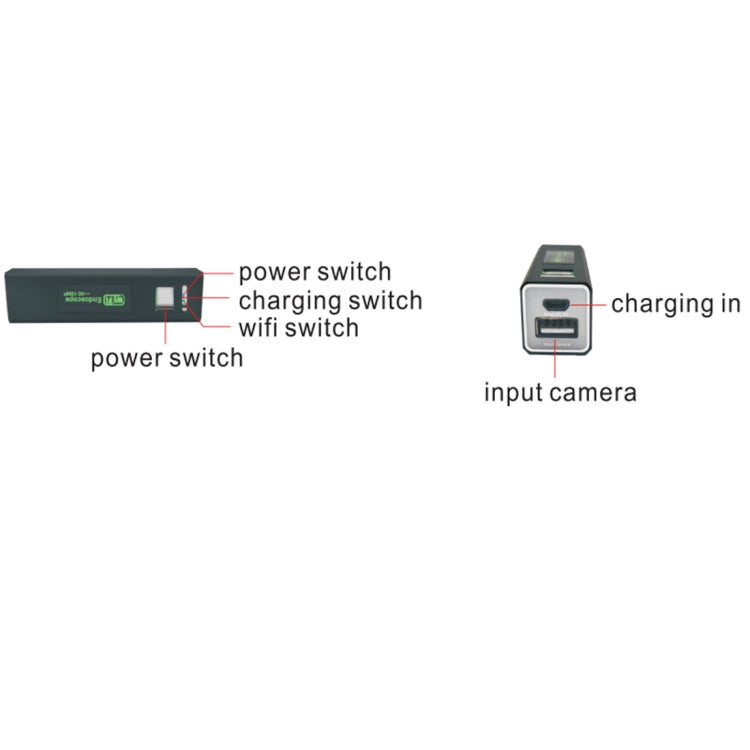 كاميرا منظار رقمي WiFi بدقة 2.0 ميجابكسل YPC110 بقطر عدسة 8 مم، 8 مصابيح LED، مقاومة للماء IP68، طول الخط الصلب: 3.5 متر