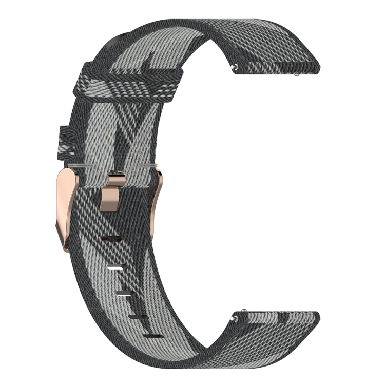 سوار ساعة نايلون منسوج مخطط بعرض 22 مم لساعات Huawei GT / GT2 46 مم، Honor Magic Watch 2 46 مم / Magic