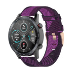 سوار ساعة نايلون منسوج مخطط بعرض 22 مم لساعات Huawei GT / GT2 46 مم، Honor Magic Watch 2 46 مم / Magic