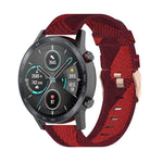 سوار ساعة نايلون منسوج مخطط بعرض 22 مم لساعات Huawei GT / GT2 46 مم، Honor Magic Watch 2 46 مم / Magic