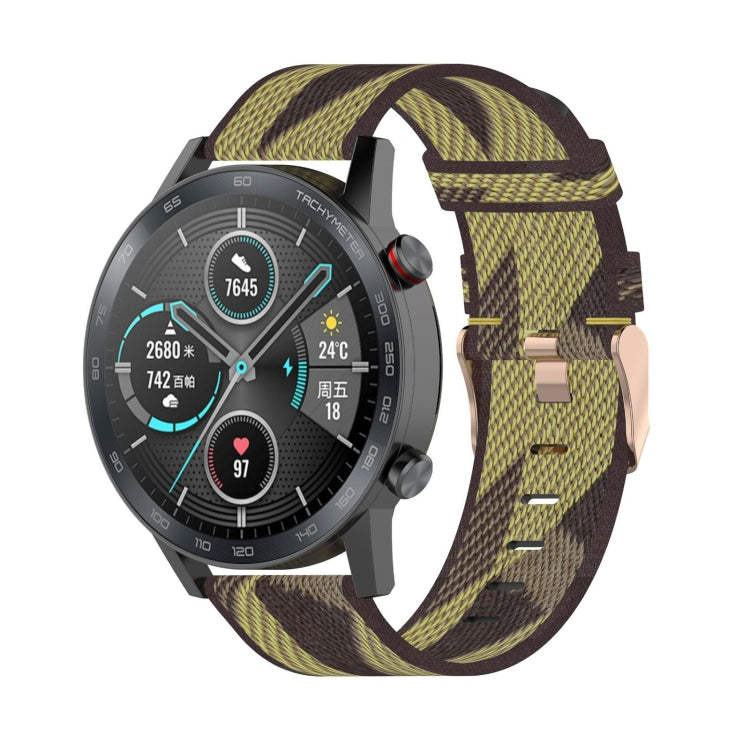 سوار ساعة نايلون منسوج مخطط بعرض 22 مم لساعات Huawei GT / GT2 46 مم، Honor Magic Watch 2 46 مم / Magic