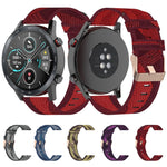 سوار ساعة نايلون منسوج مخطط بعرض 22 مم لساعات Huawei GT / GT2 46 مم، Honor Magic Watch 2 46 مم / Magic