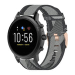 22mm Stripe Weave Nylon Wrist Strap Watch Band for Fossil Gen 5 Carlyle, Gen 5 Julianna, Gen 5 Garrett, Gen 5 Carlyle HR