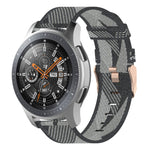 سوار ساعة من النايلون منسوج بخطوط 22مم لساعة Galaxy Watch 46مم / Gear S3