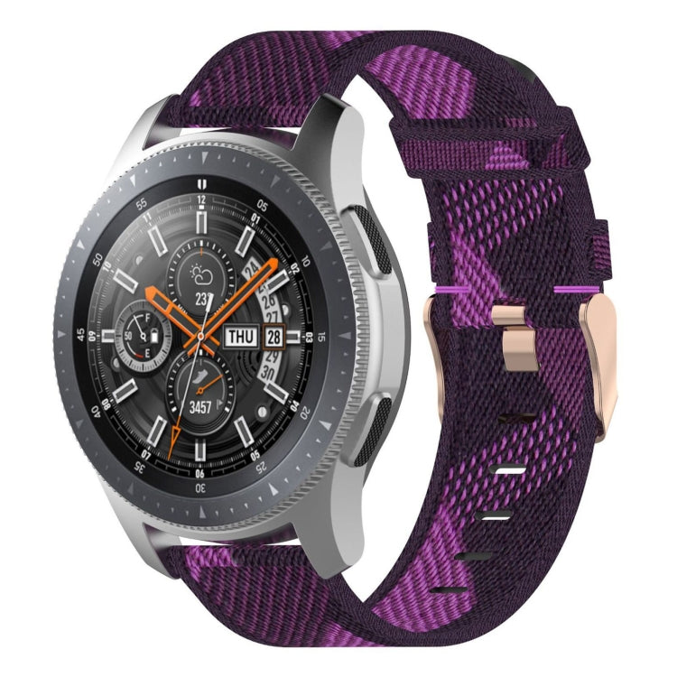 سوار ساعة من النايلون منسوج بخطوط 22مم لساعة Galaxy Watch 46مم / Gear S3