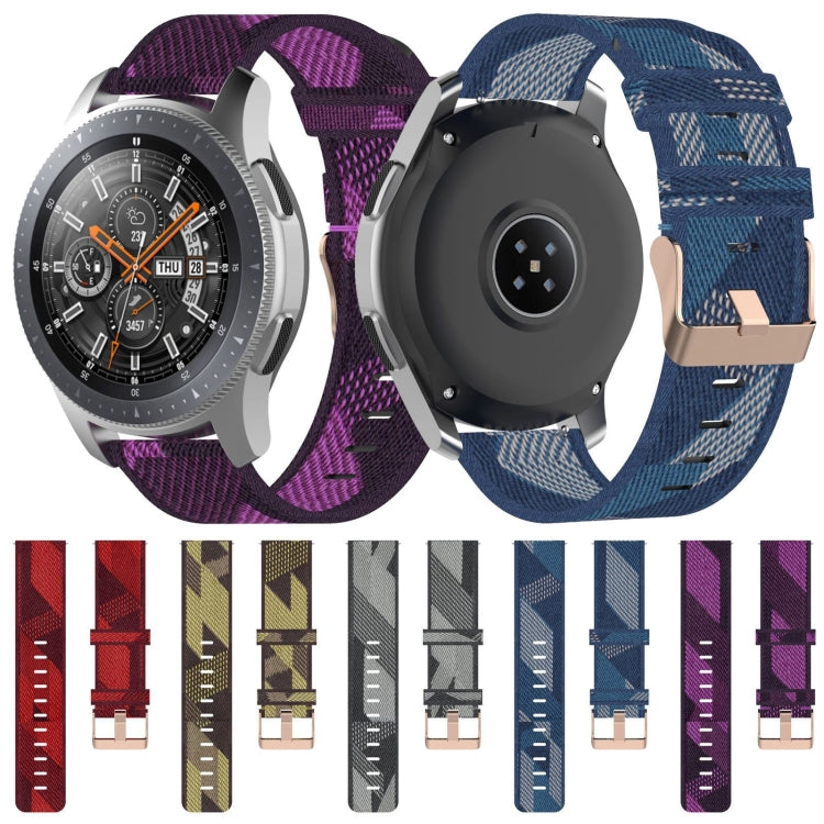 سوار ساعة من النايلون منسوج بخطوط 22مم لساعة Galaxy Watch 46مم / Gear S3