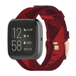 23mm Stripe Weave Nylon Wrist Strap Watch Band for Fitbit Versa 2, Fitbit Versa, Fitbit Versa Lite, Fitbit Blaze