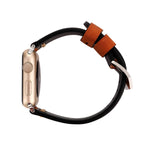 لساعات Apple Watch Ultra 49مم و Watch Ultra 2 49مم / Series 10 مقاس 46مم / 9&8&7 مقاس 45مم / SE 3&SE 2&6&SE&5&4 مقاس 44مم / 3&2&1 مقاس 42مم سوار ساعة يد من الجلد الطبيعي بنمط خطوط رجعي XX، مقاس 42مم