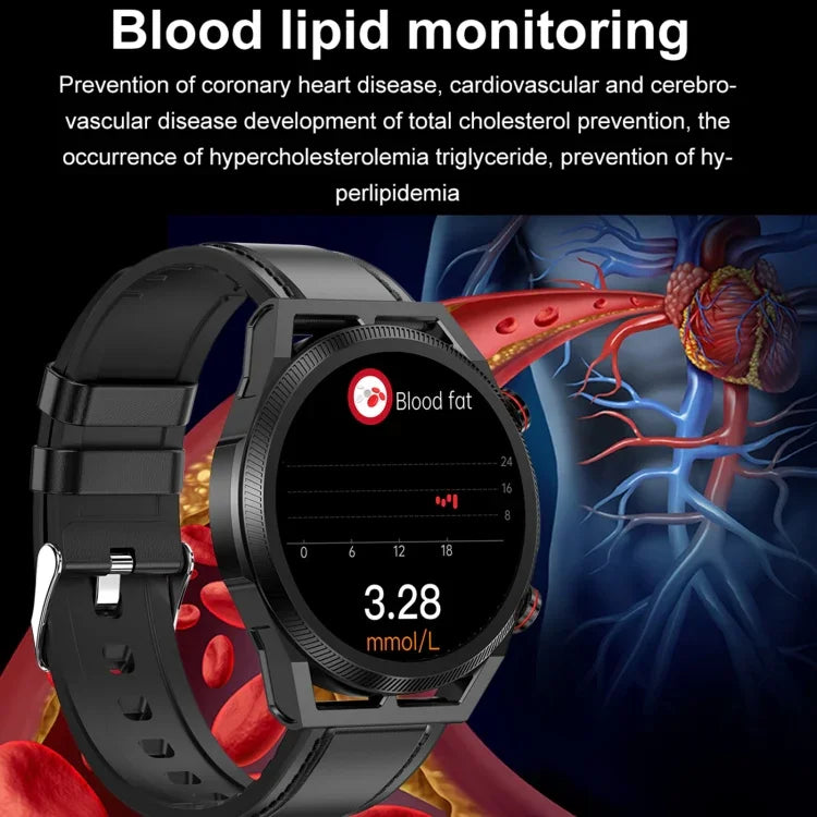 ساعة ذكية بشاشة IPS 1.39 بوصة مقاومة للماء بمعيار IP67 مع سوار سيليكون ET310، تدعم مراقبة درجة حرارة الجسم / تخطيط القلب