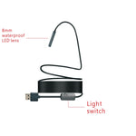 كاميرا منظار رقمي WiFi بدقة 2.0 ميجابكسل YPC110 بقطر عدسة 8 مم، 8 مصابيح LED، مقاومة للماء IP68، طول الخط الناعم: 2 متر
