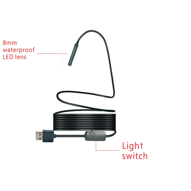كاميرا منظار رقمي WiFi بدقة 2.0 ميجابكسل YPC110 بقطر عدسة 8 مم، 8 مصابيح LED، مقاومة للماء IP68، طول الخط الناعم: 3.5 متر