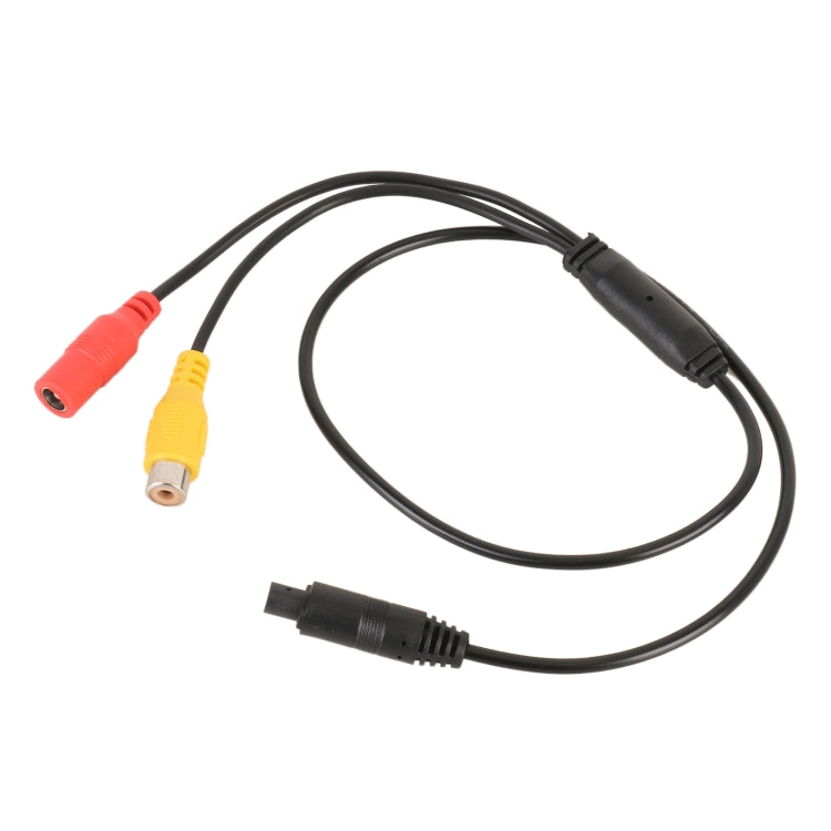 Car Rear View Camera 4 Pin Male to CVBS RCA Female Video Adapter Cable, 4 Pin to CVBS