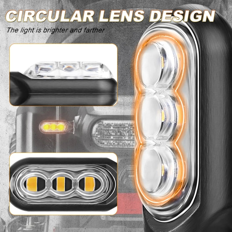 2pcs 12V 3LEDs Motorcycle Mini Water Turn Signal Light, 3LEDs (Black), 3LEDs (Transparent), 3LEDs (Yellow)