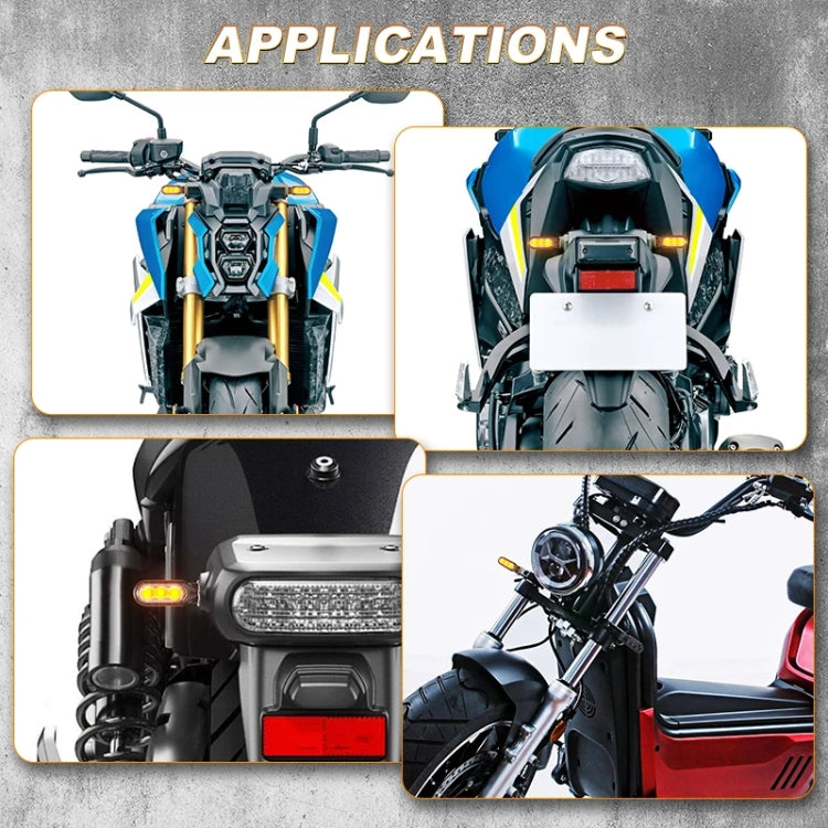 2pcs 12V 3LEDs Motorcycle Mini Water Turn Signal Light, 3LEDs (Black), 3LEDs (Transparent), 3LEDs (Yellow)